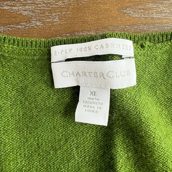 Charter Club 100% Cashmere V Neck Sweater. Never worn! - Picture 2 of 2